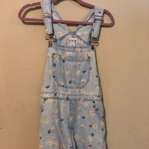 Floral patterned overalls, SHORTS length